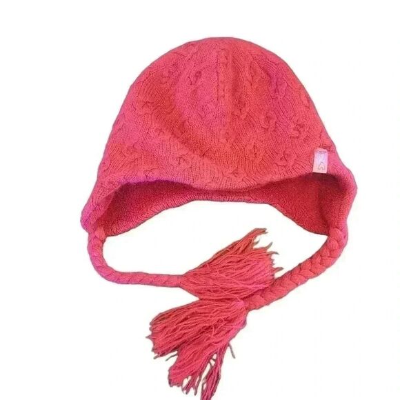 Bula Girl’s Hot Pink Acrylic Knit Peruvian Style Fleece Lined Winter Hat - Picture 1 of 8